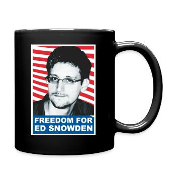 FREEDOM FOR EDWARD ED SNOWDEN 02 - Tasse einfarbig - Schwarz - Rechts
