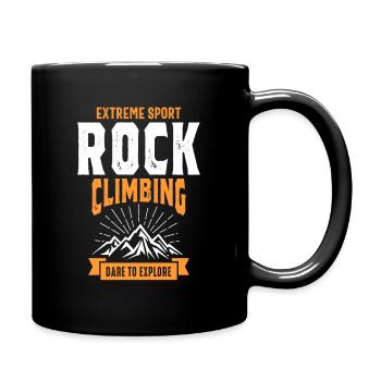 Klettern Design - Tasse einfarbig - Schwarz - Rechts