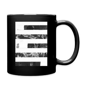 Streifen schwarz weiß - Tasse einfarbig - Schwarz - Rechts