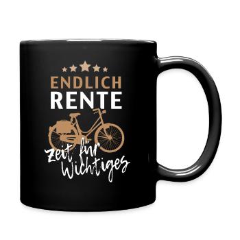 Rentner Rente Ruhestand Fahrrad Geschenk Hobby - Tasse einfarbig - Schwarz - Rechts