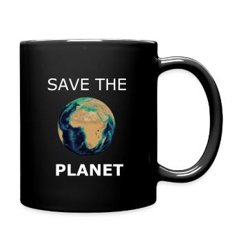 save the Planet - Tasse einfarbig - Schwarz - Rechts