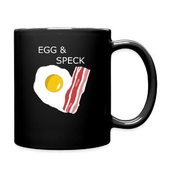 Egg mit Speck - Tasse einfarbig - Schwarz - Rechts