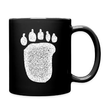Pfoten Abdruck eines Bären - Der Bär Fuß - Tasse einfarbig - Schwarz - Rechts