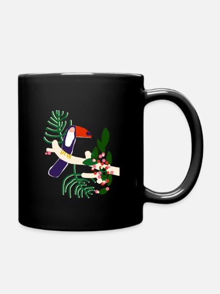 Tropisches Tukan - Tasse einfarbig - Schwarz