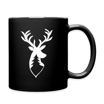 Hirschkopf - Tanne - Tasse einfarbig - Schwarz - Rechts