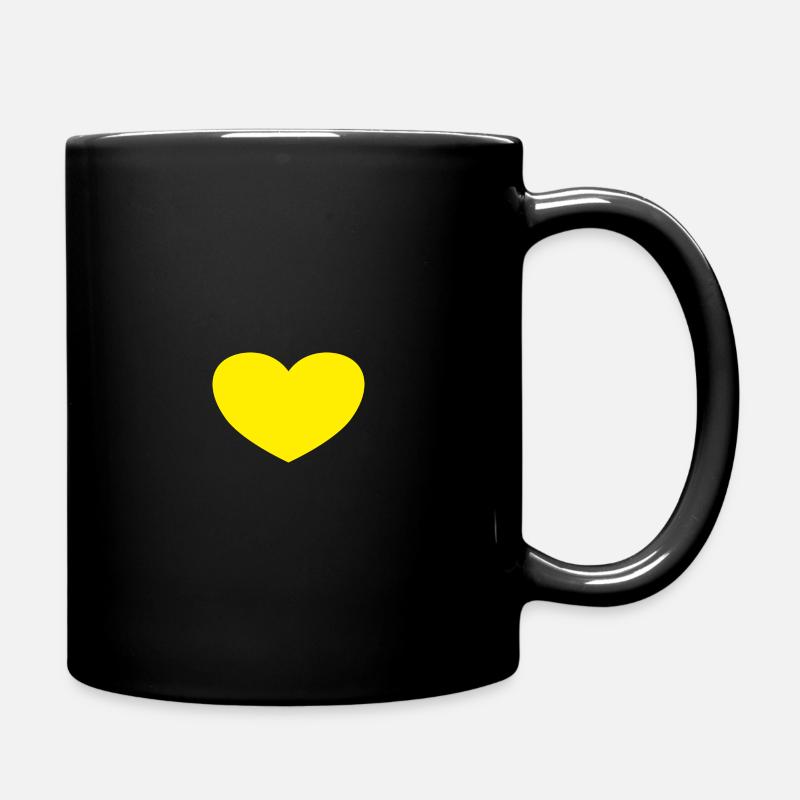 yellow heart! - Full Colour Mug - black