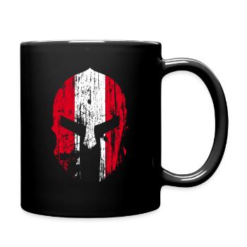 Österreich Spartaner Helm rot Spartan Austria - Tasse einfarbig - Schwarz - Rechts