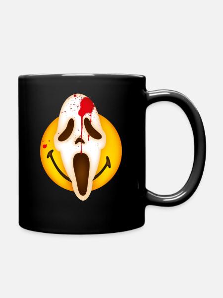 Smiley Scream Mask - Tasse einfarbig - Schwarz