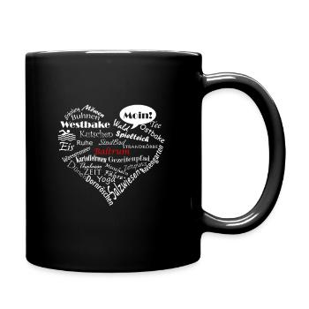 Baltrum Herz - Tasse einfarbig - Schwarz - Rechts