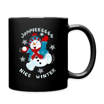 Snowman - Full Colour Mug - black - Right