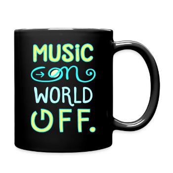 Musik Musikliebe Ich liebe Songs Hits Spruch - Tasse einfarbig - Schwarz - Rechts