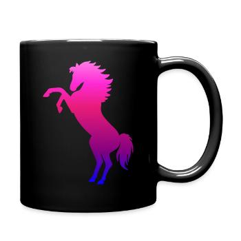 steigendes Pferd pink - Pferde Geschenk - Tasse einfarbig - Schwarz - Rechts
