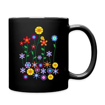 Colourful flowers - Full Colour Mug - black - Right