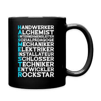 Hausmeister Handwerker Mechaniker Elektriker - Tasse einfarbig - Schwarz - Rechts