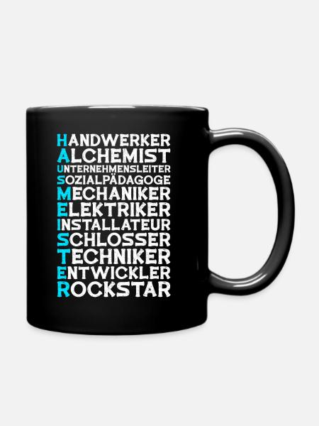 Hausmeister Handwerker Mechaniker Elektriker - Tasse einfarbig - Schwarz