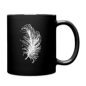 White feather - Full Colour Mug - black - Right