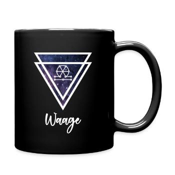 Waage Sternzeichen - Tasse einfarbig - Schwarz - Rechts