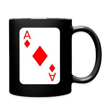 Karo Poker Spielkarte Kostüm - Tasse einfarbig - Schwarz - Rechts