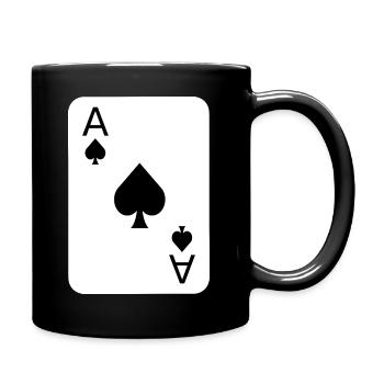 Costume de carte à jouer poker pique - Mug uni - noir - Droite