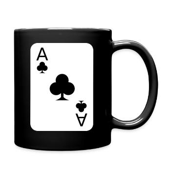 Kreuz Poker Spielkarte Kostüm - Tasse einfarbig - Schwarz - Rechts