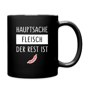 HAUPTSACHE FLEISCH DER REST IST WURST - Tasse einfarbig - Schwarz - Rechts