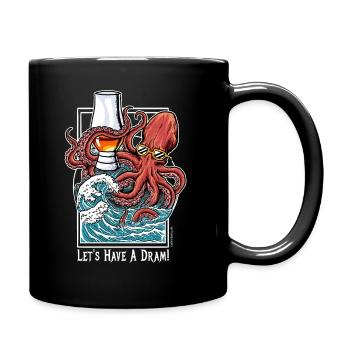 Octopus: Let's have a dram - Full Colour Mug - black - Right