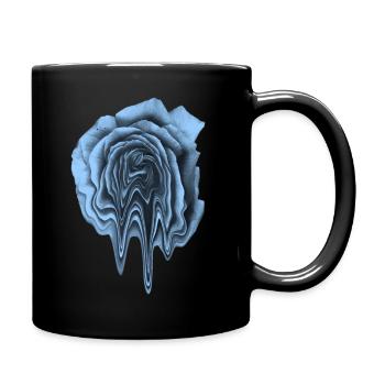 blaue Rose flüssige Blume Geschenkidee Frau - Tasse einfarbig - Schwarz - Rechts