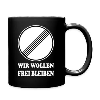 tempolimit freiheit autobahn spruch - Tasse einfarbig - Schwarz - Rechts