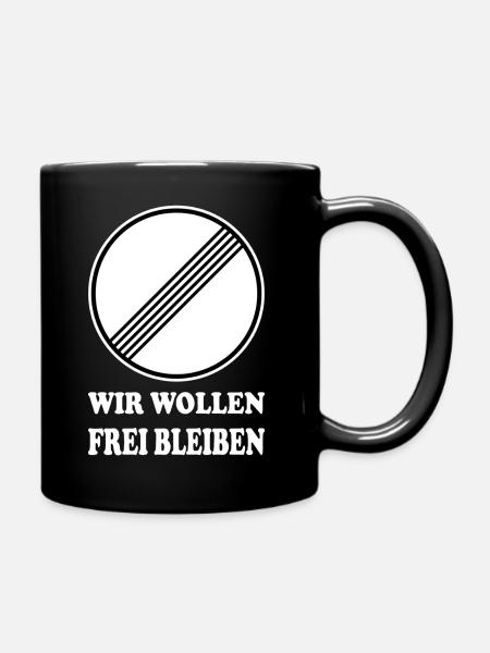 tempolimit freiheit autobahn spruch - Tasse einfarbig - Schwarz