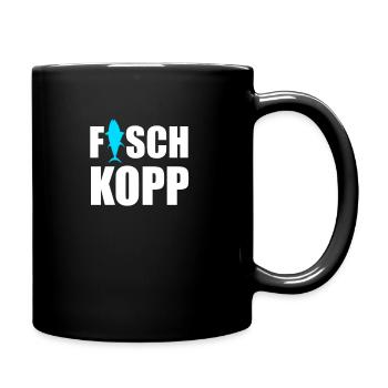 fisch, angeln, fischer, fischen, angler, fische - Tasse einfarbig - Schwarz - Rechts