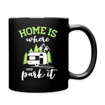 Camping-car camping campeur camping forêt vacances camp - Mug uni - noir - Droite