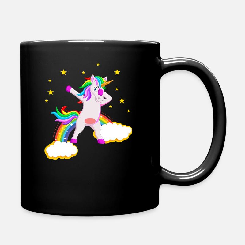 Dabbing Einhorn, Dabbing Unicorn - Tasse einfarbig - Schwarz