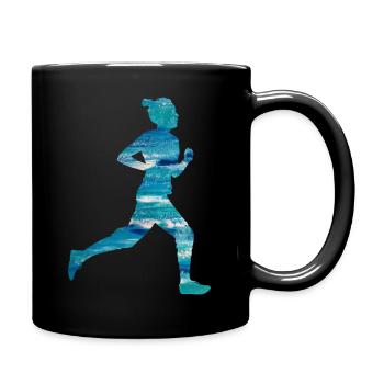 Läuferin - Tasse einfarbig - Schwarz - Rechts