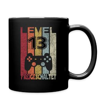 Level 13 freigeschaltet - Tasse einfarbig - Schwarz - Rechts