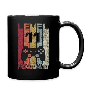 Level 11 freigeschaltet - Tasse einfarbig - Schwarz - Rechts