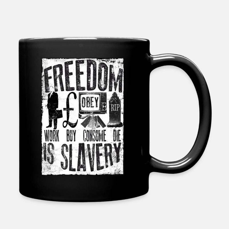 La liberté est l'esclavage - Royaume-Uni - Livre - Mug uni - noir