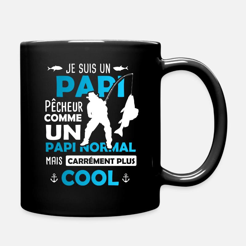 Papi Pêcheur / Cadeau Pêche / Grand-Père - Mug uni - noir