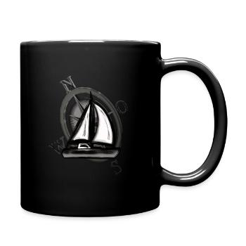 Voilier - Mug uni - noir - Droite