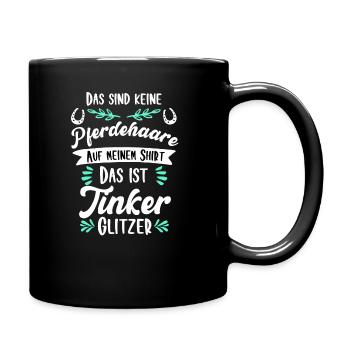 Lustiges Tinker Pferd Geschenk - Tasse einfarbig - Schwarz - Rechts