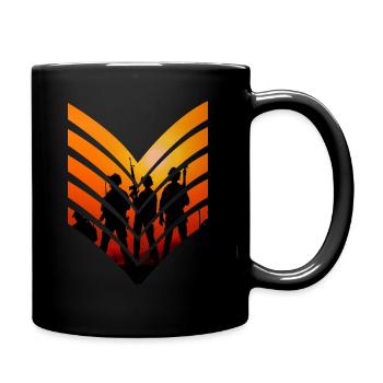 Soldiers in the sunset gift military army - Full Colour Mug - black - Right