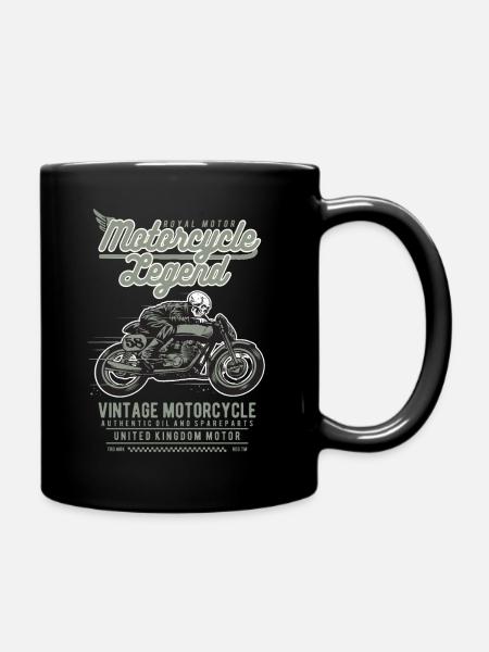 Cadeau de moto de crâne de légende de moto - Mug uni - noir