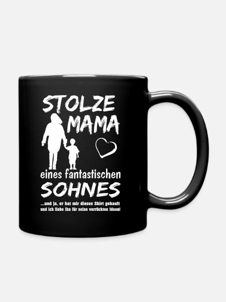 Stolze Mama Sohn - Tasse einfarbig - Schwarz