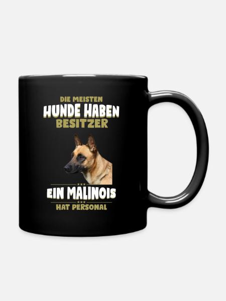 Malinois Shirt - Malinois Hund TShirt - Tasse einfarbig - Schwarz