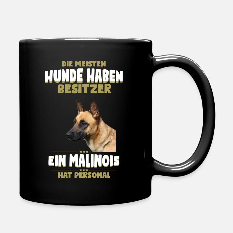 Malinois Shirt - Malinois Hund TShirt - Tasse einfarbig - Schwarz