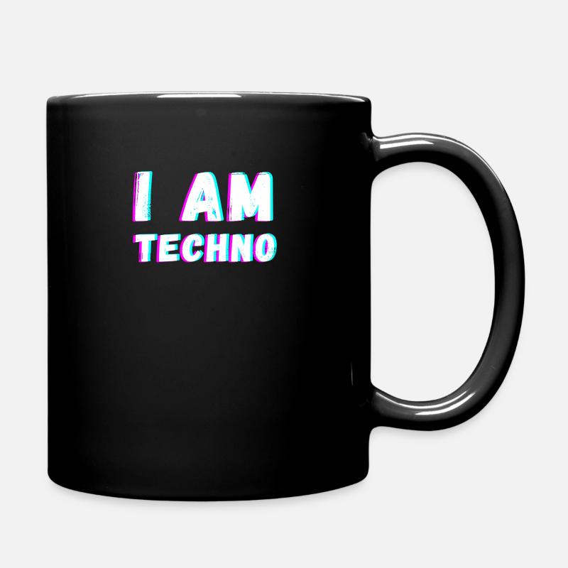 Techno Rave Trance Bass House music Geschenk - Tasse einfarbig - Schwarz