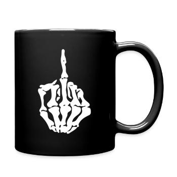 F*** Y**! Doigt d'honneur squelette - Mug uni - noir - Droite