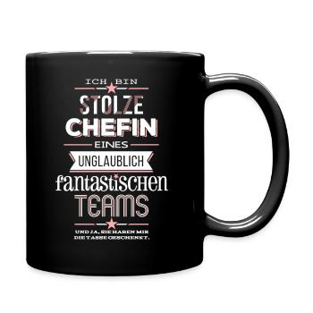 Stolze Chefin eines fantastischen Teams - Tasse - Tasse einfarbig - Schwarz - Rechts