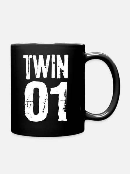 Twin 01 02 Twins Partnerlook Twin cadeau - Mug uni - noir