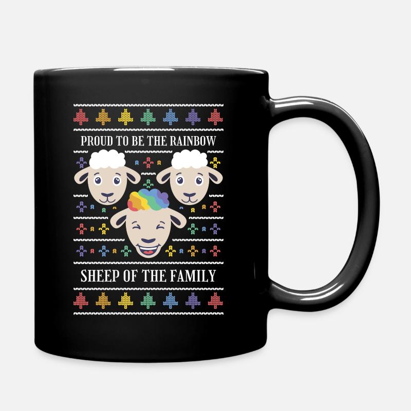Ugly Christmas Gay Pride Rainbow Sheep - Tasse einfarbig - Schwarz