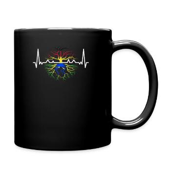 Français Racines brésiliennes Drapeau Brésilien - Mug uni - noir - Droite